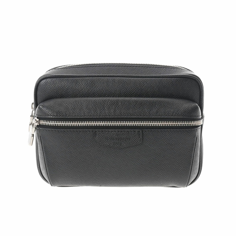 LOUIS VUITTON Taiga Bumbag Outdoor Noir Black Leather Body Belt Bum Crossbody